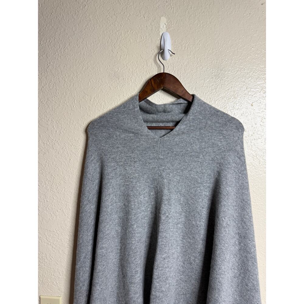 Quince Mongolian Cashmere Poncho Heather Gray One Size 100% Cashmere - Picture 10 of 10